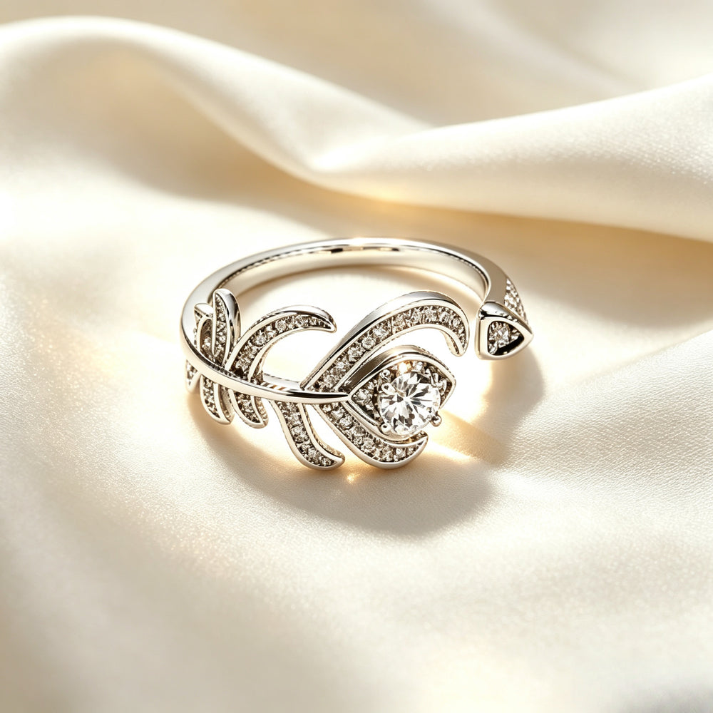 Spider Vine Leaf Promise Silver Ring｜FaeAtelier