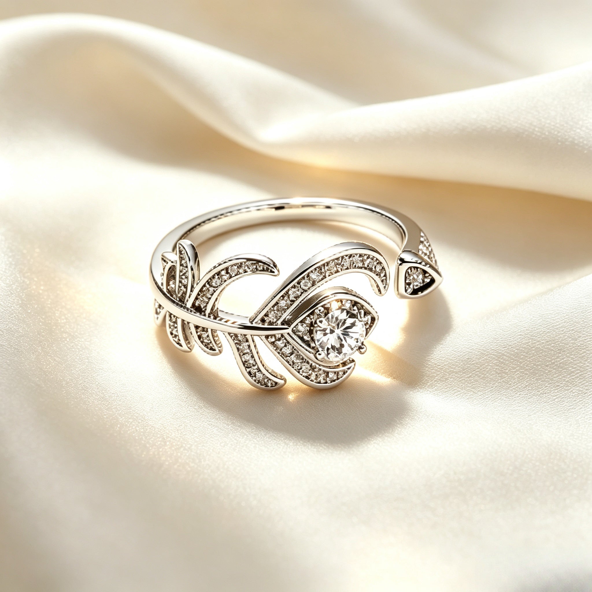 Spider Vine Leaf Promise Silver Ring｜FaeAtelier