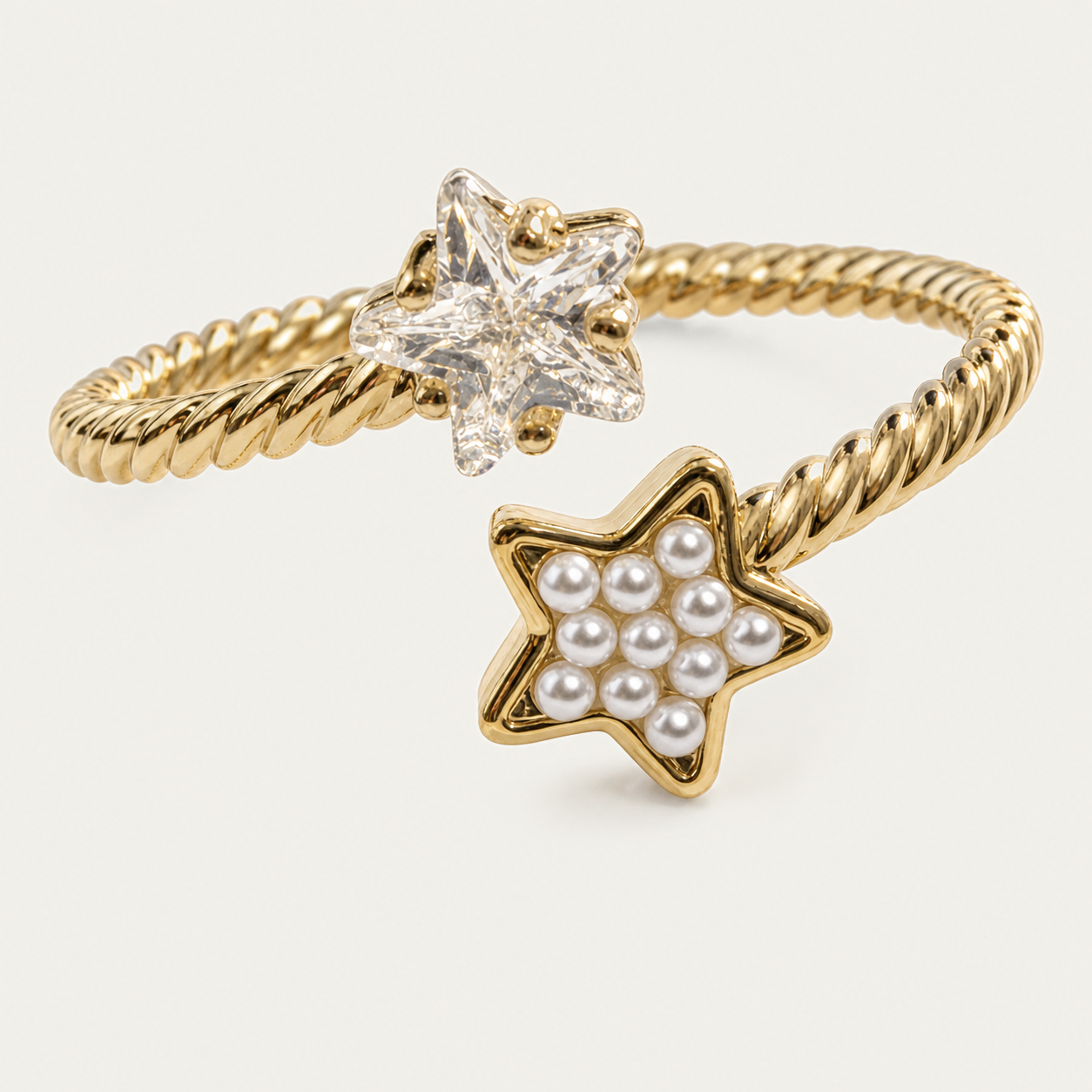Twin Star Wish Cuff Bracelet