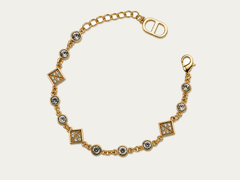 French Daily Spark D Crystal Gold Bracelet