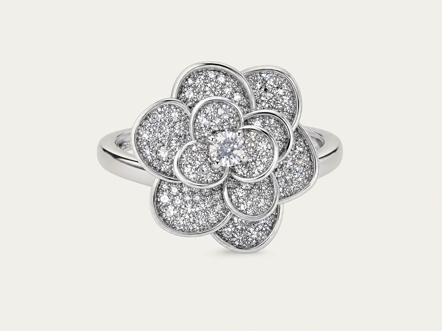 Spinning Stress Relief Camellia Lucky Ring