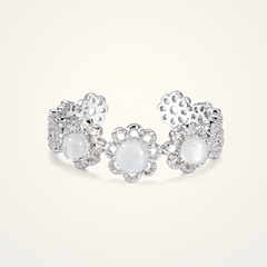 Lace Princess Three Flower Moonstone Ring
