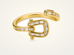 Baguette Crystal Loop Open Ring