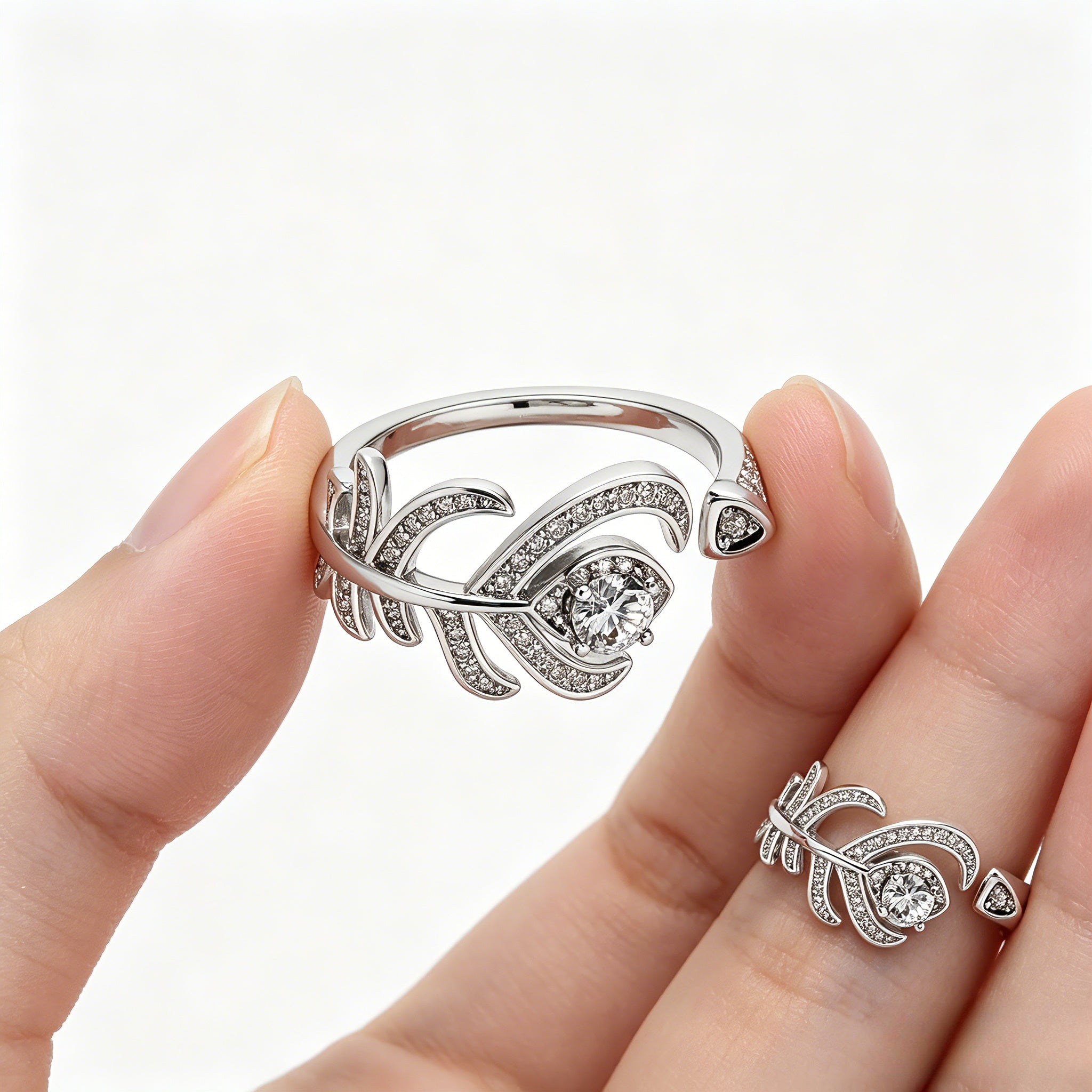 Spider Vine Leaf Promise Silver Ring｜FaeAtelier