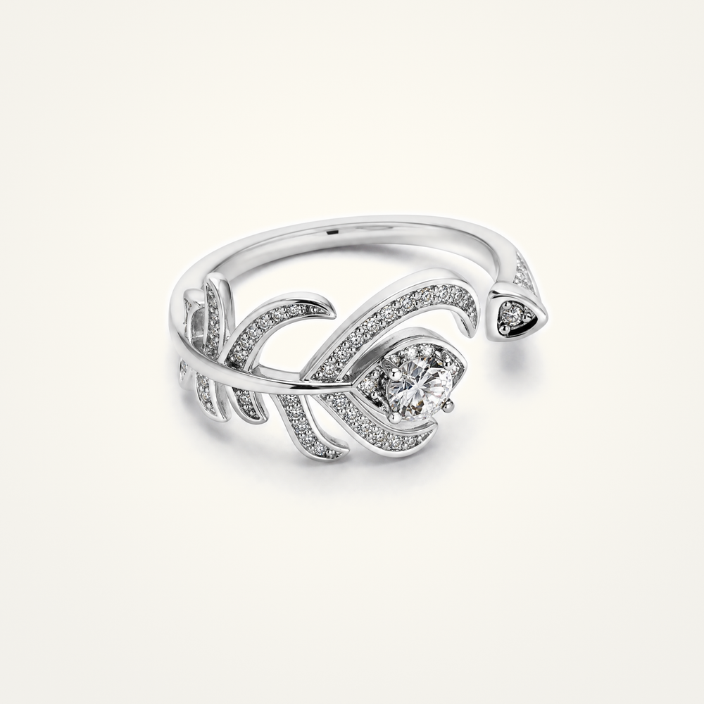 Spider Vine Leaf Promise Silver Ring