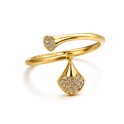 Floating Ginkgo Fan Promise Ring