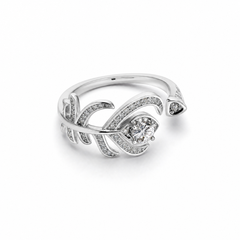 Spider Vine Leaf Promise Silver Ring
