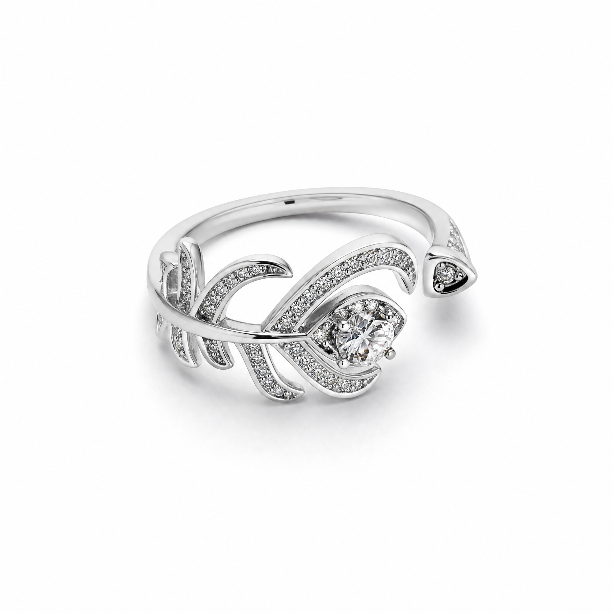 Spider Vine Leaf Promise Silver Ring