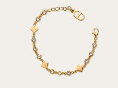 French Daily Spark D Crystal Gold Bracelet