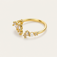 Double Butterfly Pearl Ring fits every finger